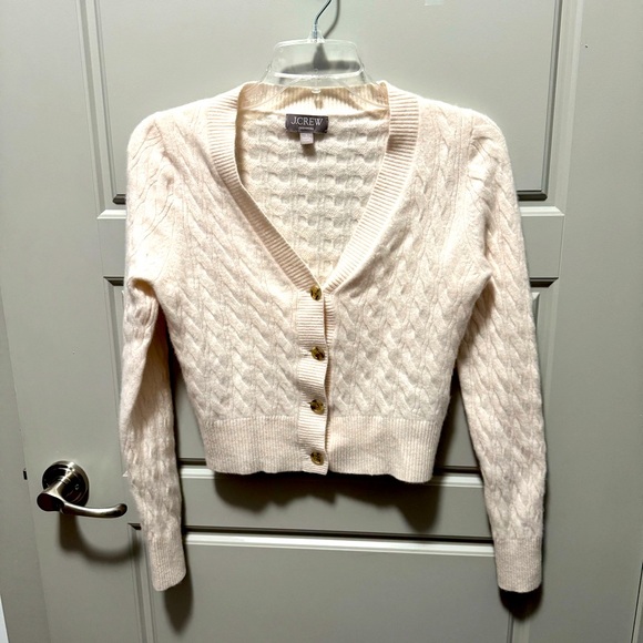 J Crew Cashmere Cream Cardigan Sz S - Picture 2 of 8